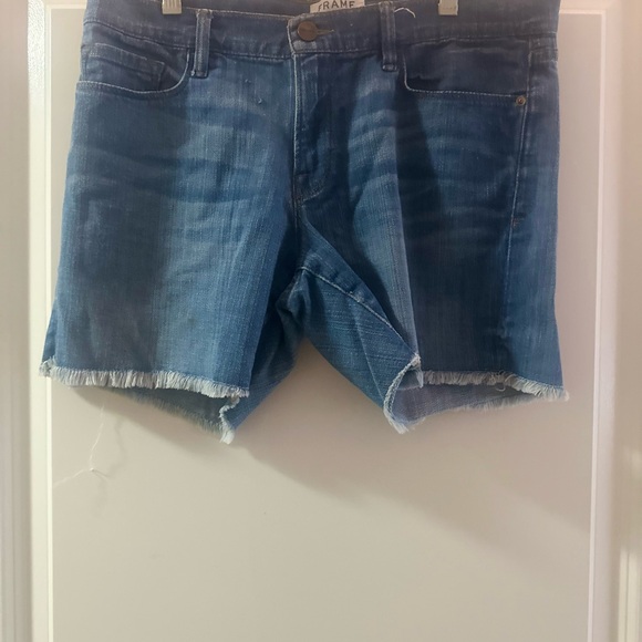 Frame Denim Pants - Frame Denim Blue Jeans with Button Detail